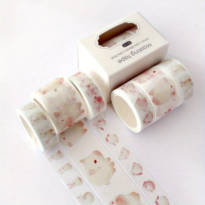 3pcs Flower Pattern Washi Paper Stickers Tape for DIY Scrapbook