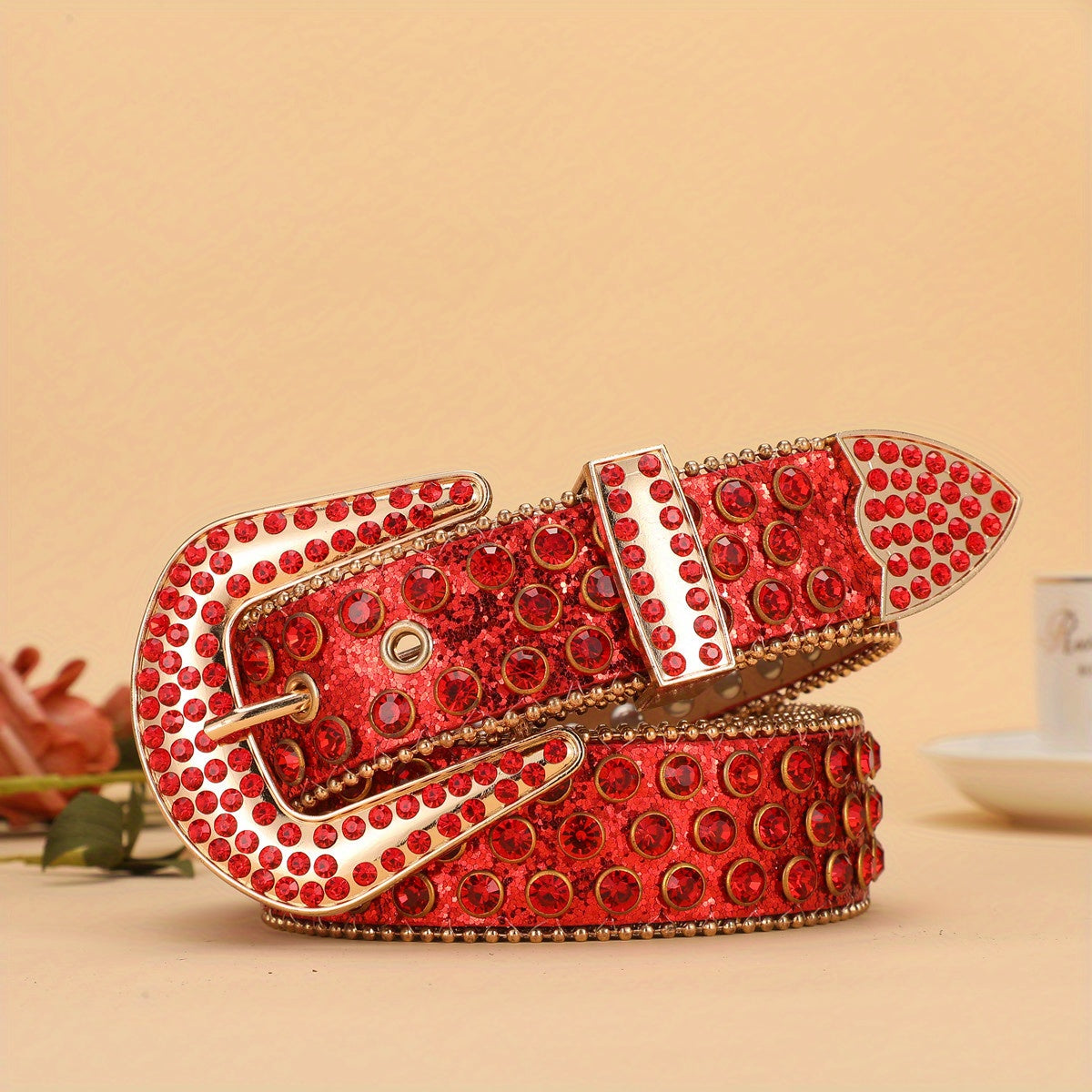 Colorful Rhinestone Western Belt for Women