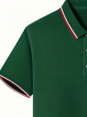 Men's Cartoon Graphic Polo Shirt Casual Button Up Short Sleeve Shirt