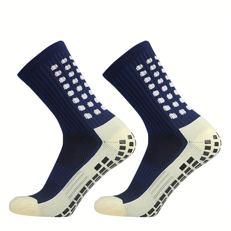 Non slip Silicone Bottom Athletic Socks For Football Mid Calf