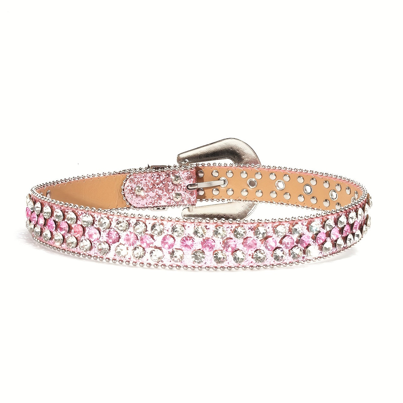 Men's Rhinestone Belt - PU Leather Punk Style