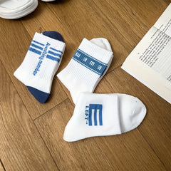 Letter E Print Socks Comfy & Breathable Street Socks Women's Stockings