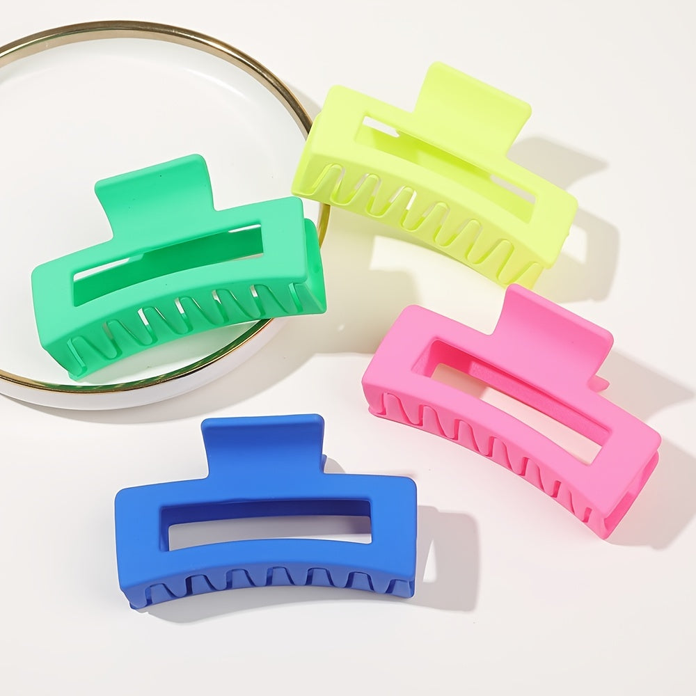 4pcs Matte Shark Claw Hair Claw Strong Hold Jaw Clip