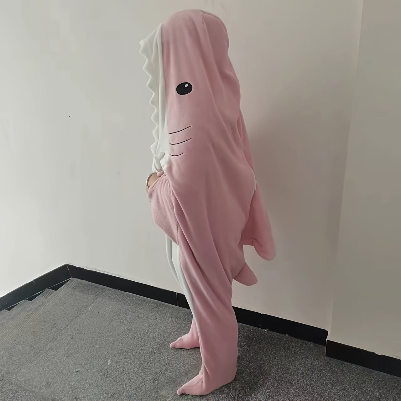 Shark Blanket Cozy Flannel Hoodie Sleeping Bag for Indoor & Outdoor