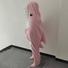 Shark Blanket Cozy Flannel Hoodie Sleeping Bag for Indoor & Outdoor