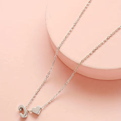 Silver Love 26 Letter Necklace With Heart Pendant Clavicle Chain