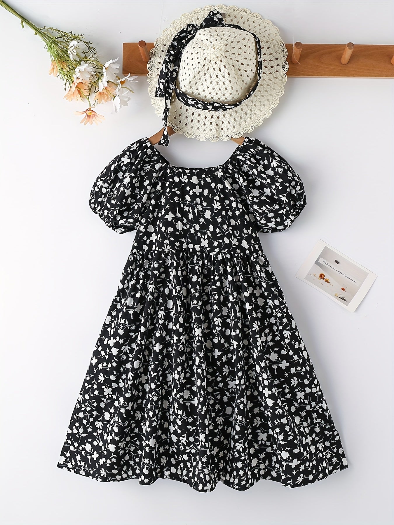 Girl's Casual Summer Floral Dress Ruffle Flared
