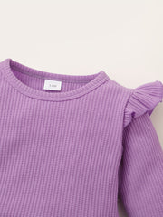 Toddler Girls Ruffle Sleeve Sweatshirt Top Pants Set Valentines Outfit