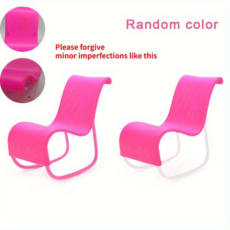 Modern Pink Doll Rocking Chair for Dollhouse Decor