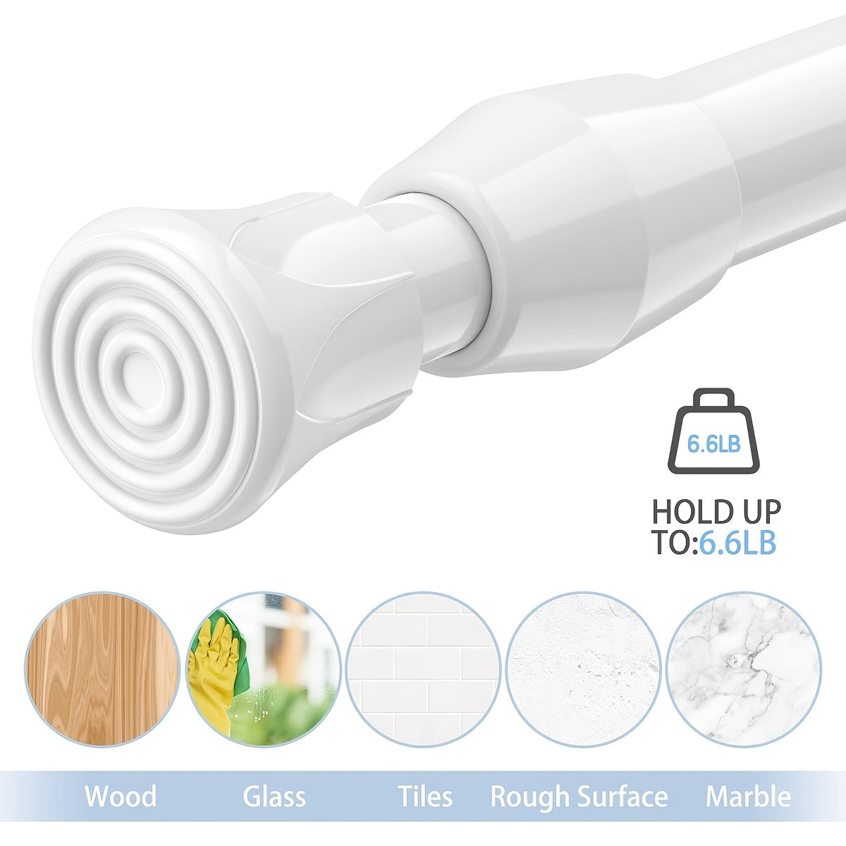 2pcs Small Curtain Tension Rods 28", No Drilling Needed
