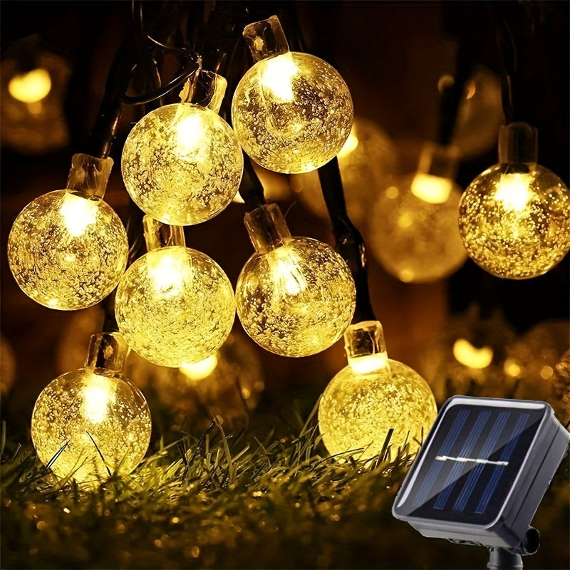Solar String Lights Outdoor 100 Led Crystal Globe Lights 8 Modes IP65 Waterproof