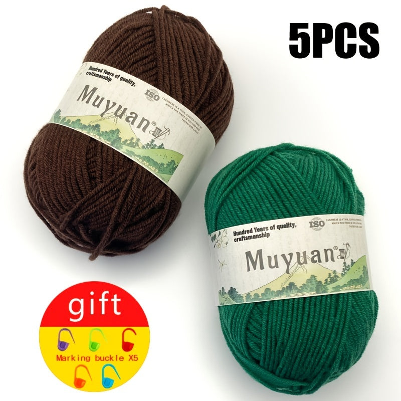 5pcs 100 Soft Acrylic Yarn for Crocheting & Knitting DIY Projects