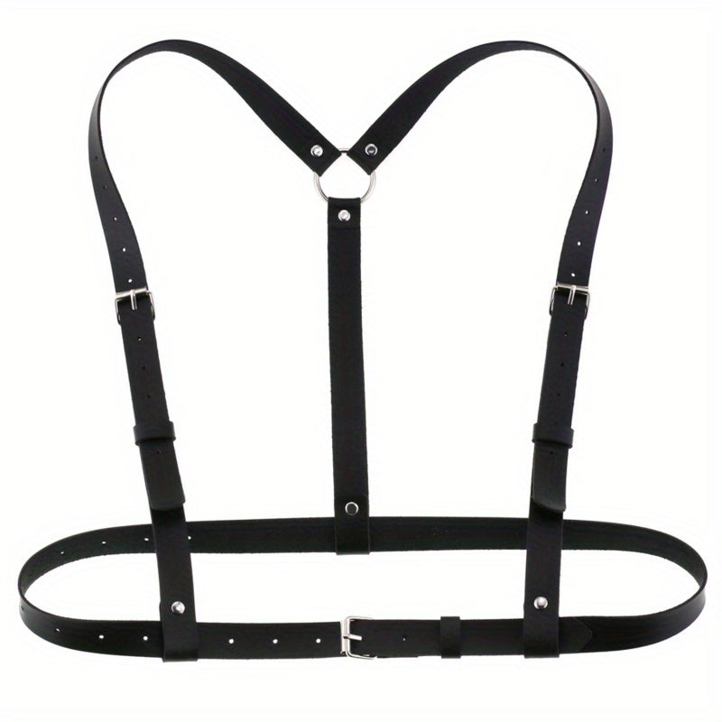 Gothic Harness Belt Square Pin Buckle PU Suspenders