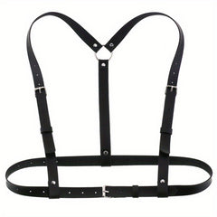 Gothic Harness Belt Square Pin Buckle PU Suspenders