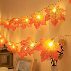 Red Maple Leaf String Lights Hanging Decoration 2m