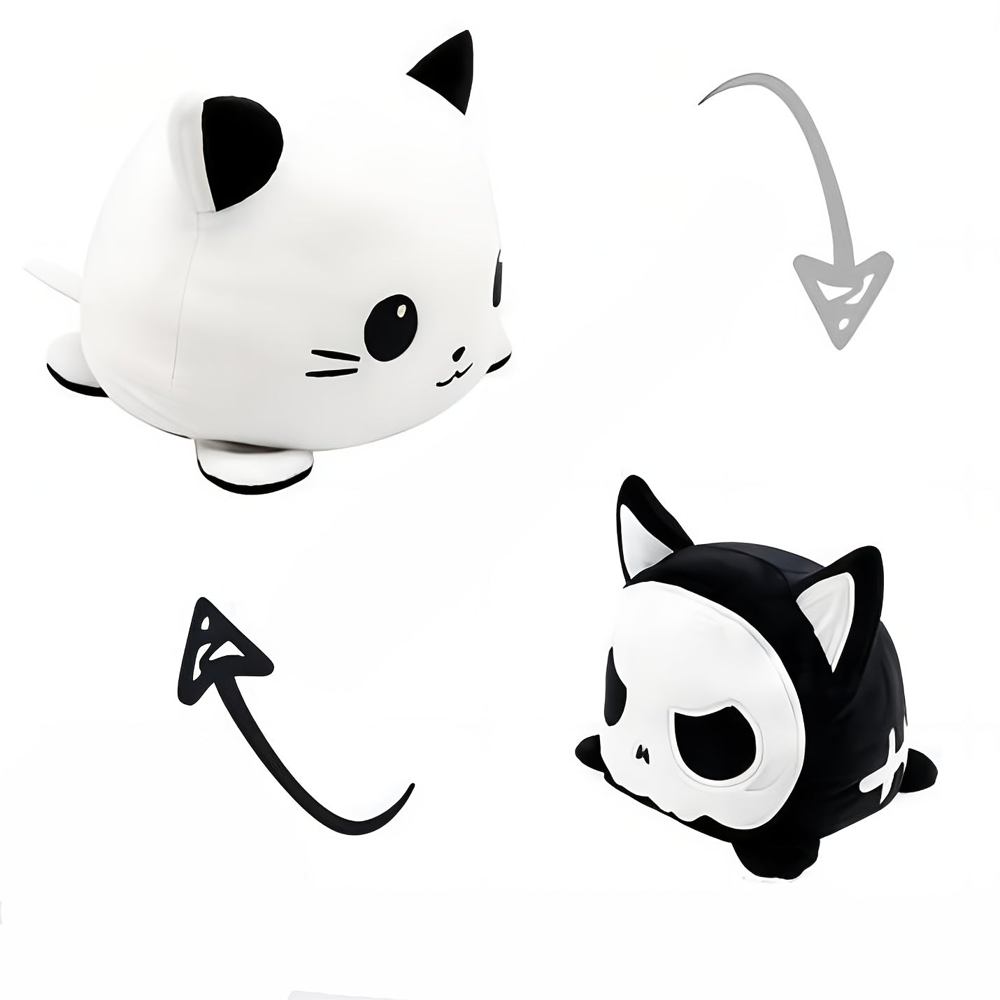 Reversible Cat Plush Animals Stuffed Flip Kids Double Sided Doll Toy