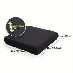 Memory Foam Seat Cushion with Mesh Cover for Relief & Comfort