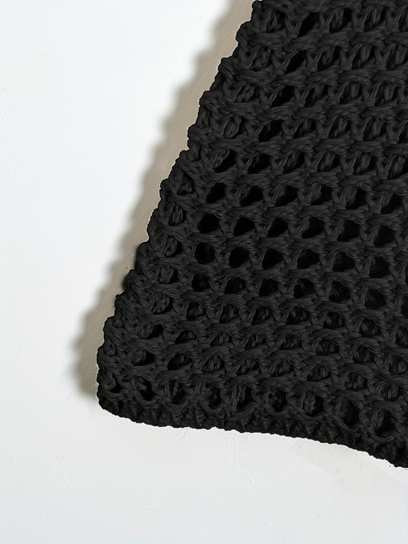 Y2K Crochet Cropped Knit Sweater Crew Neck Flared Sleeve