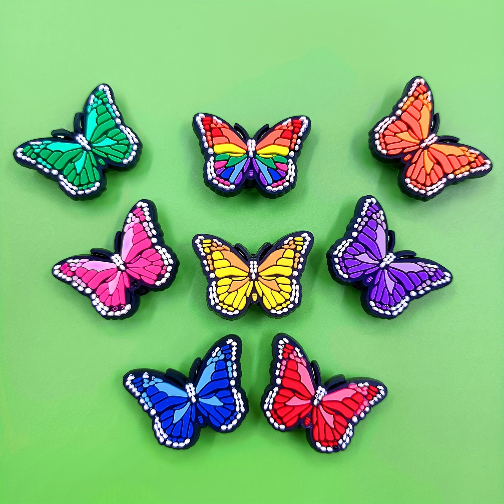 16pcs Flower Butterfly Shoe Charms For Crocs Shoes Women PVC Decorations