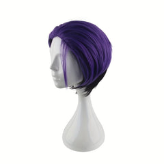 30 48 Cm Purple Short Dress Up Wig For Men Costume Party Use