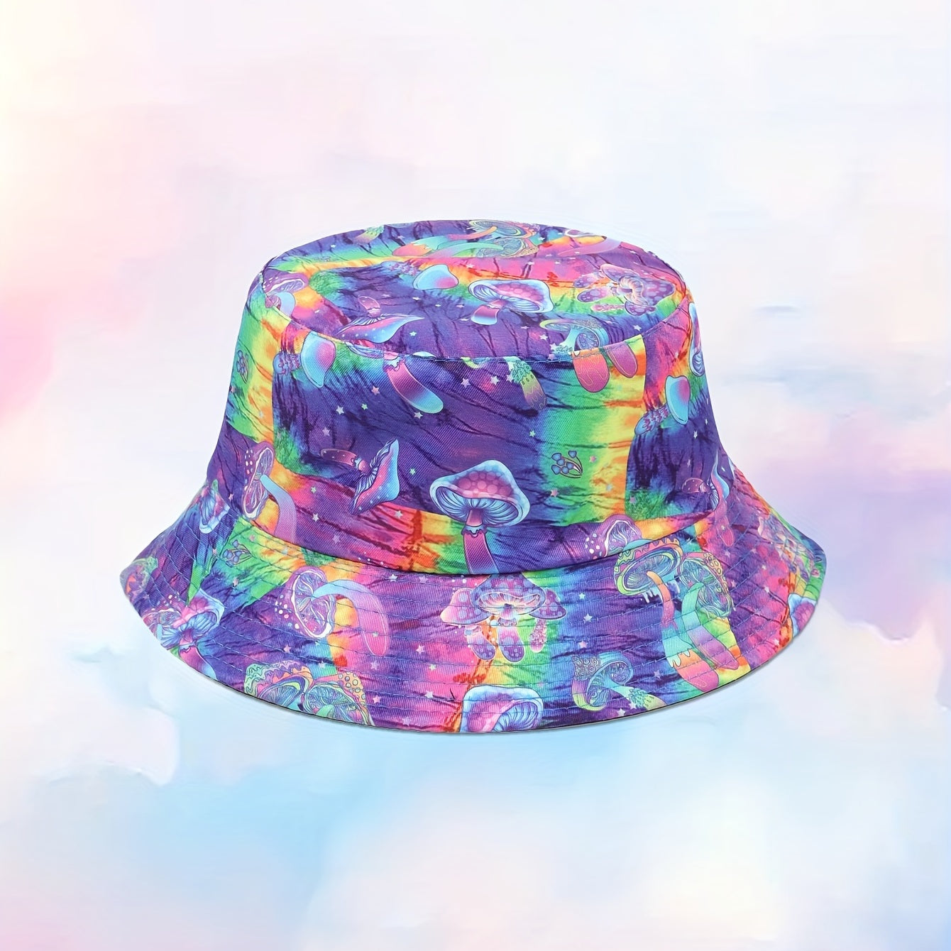 Magic Mushroom Reversible Bucket Hat Hip Hop Printed Basin Hat Sunscreen Fisherm