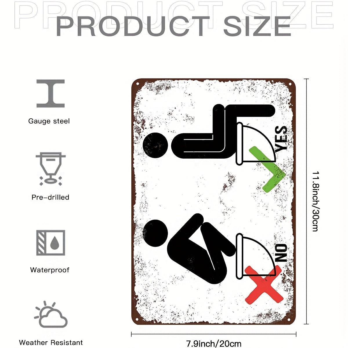 1pc Toilet Creative Tin Sign Funny Novelty Metal Sign Retro Wall Decor