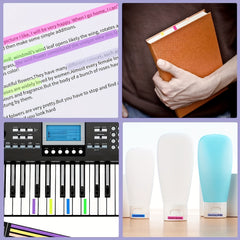 Highlighter Tape 8 Sets Page Marking Label Transparent Fluorescent Note