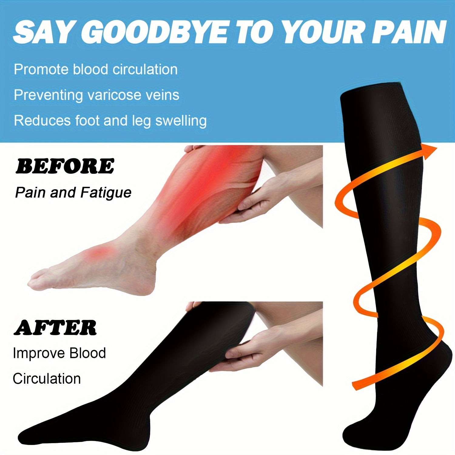 10 Pairs Compression Socks 15-20 mmHg for Sports