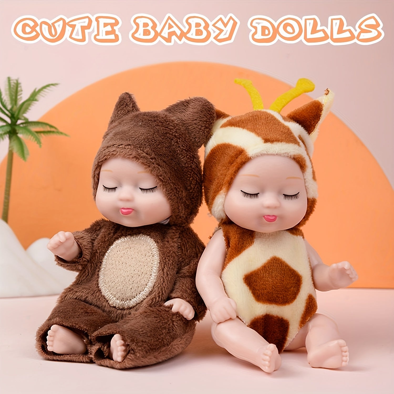 4 Inch Realistic Animal Costumed Dolls PVC Mini Dolls in Lifelike Gift Boxes