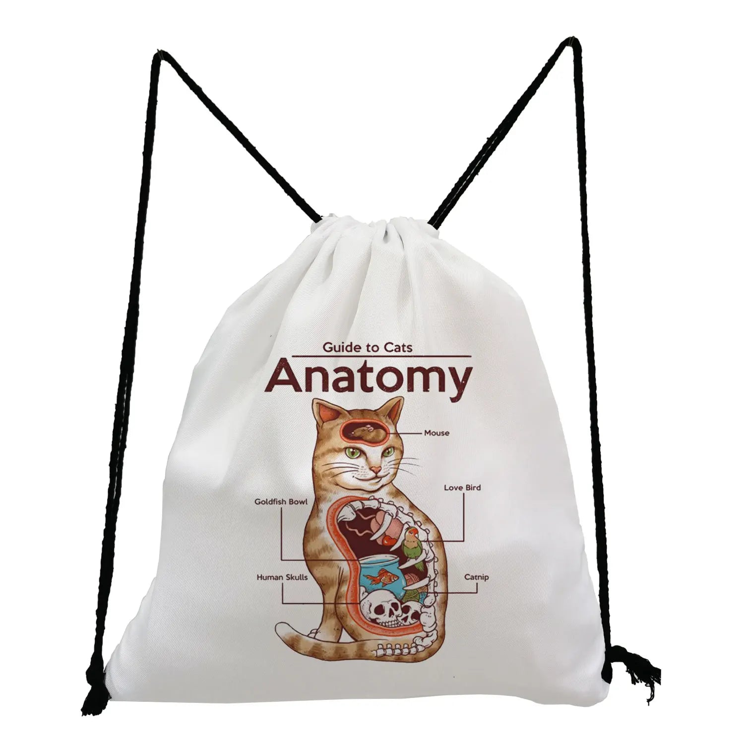 3D Cartoon Anime Samurai Cat Print Backpack Japanese Style Bags