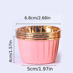 30pcs Pink Golden Muffin Cups Cake Mould Set