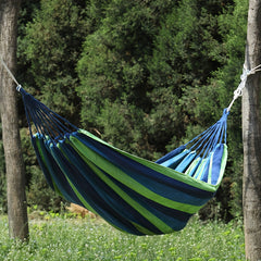 Canvas Hammock Outdoor Leisure Portable Functional Hammocks Stripe Swing