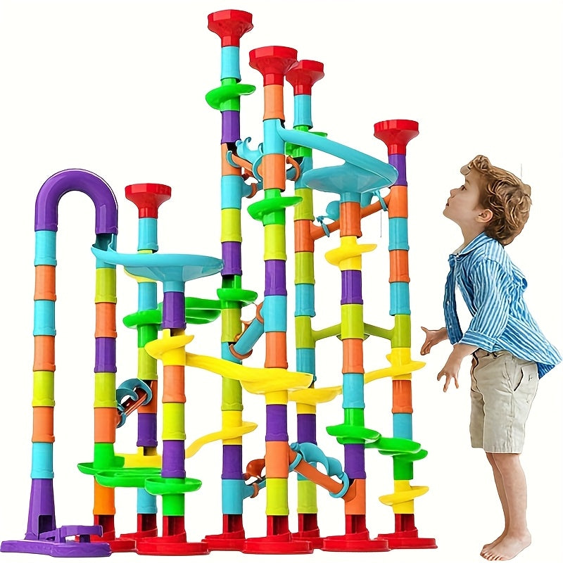 Colorful Marble Run Building Blocks 3D Rolling Maze Game for Kids