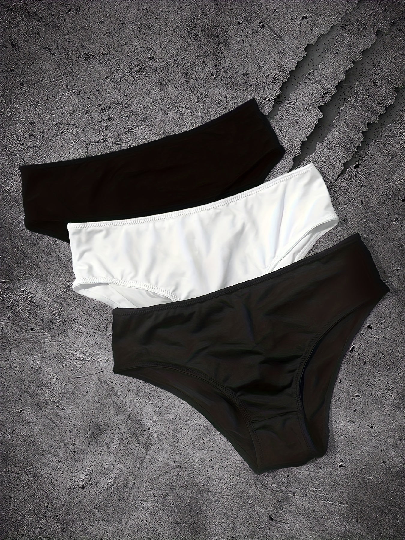 3pcs Skull & Spider Web Print Briefs Halloween Panties Women's Lingerie