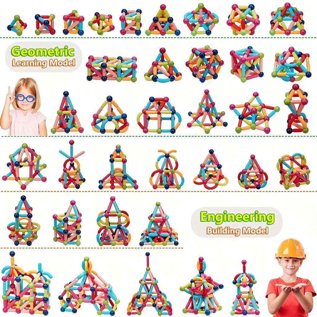 Magnetic Building Blocks Educational Construction Toys Kids Toddlers