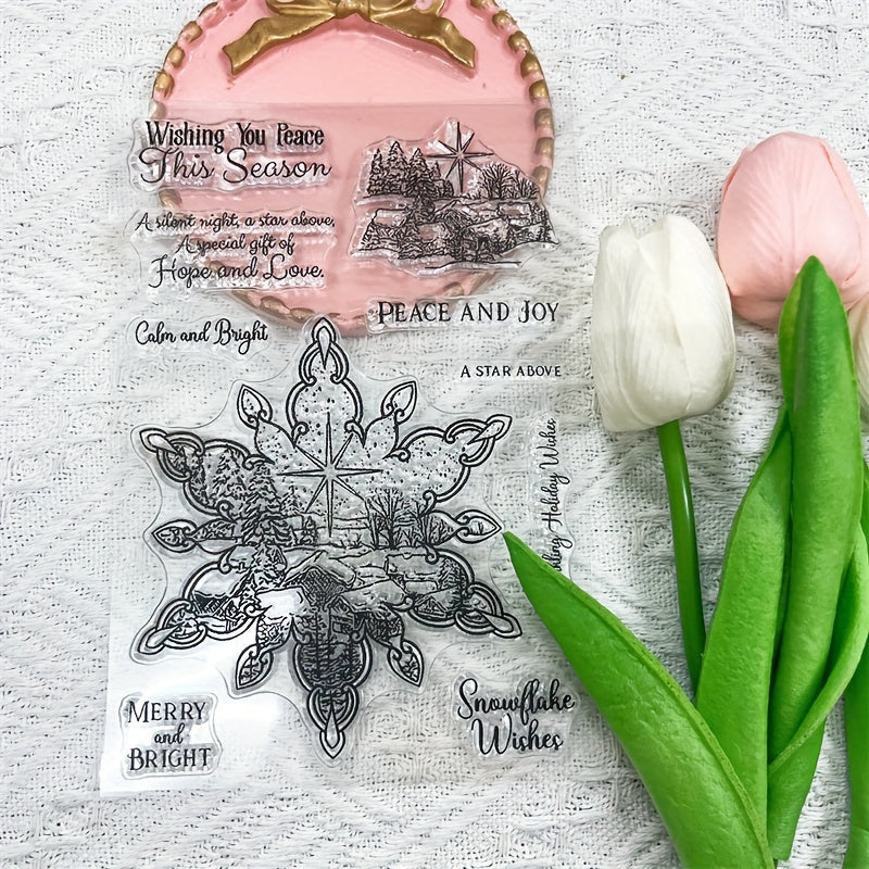 Snow Village Clear Stamp Silicone Stamp For Scrapbooking DIY Card Making
