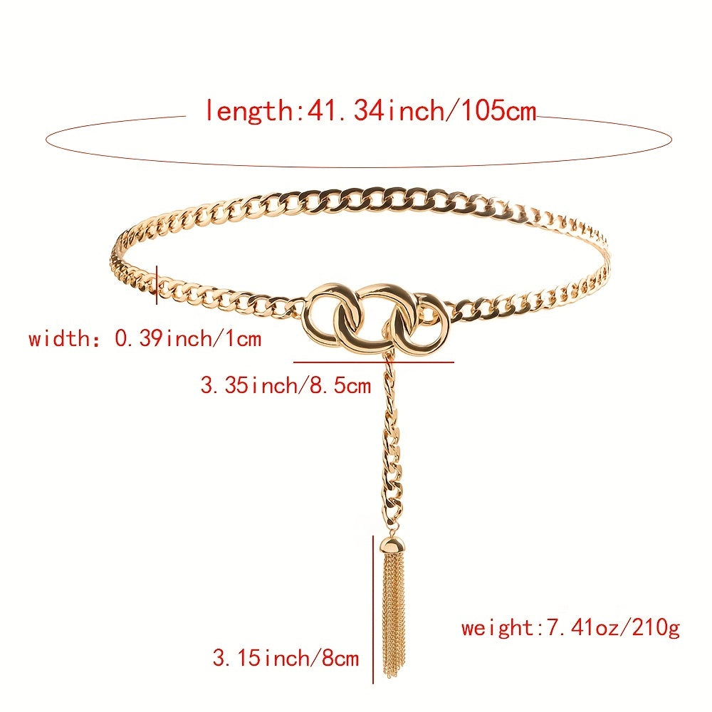 Vintage Tassel Pendant Waist Chain Metal Belly Chain Beach Chain Dress Girdle