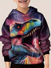 3D Space Graphic Hoodie For Boys Digital Printed Casual Pullover
