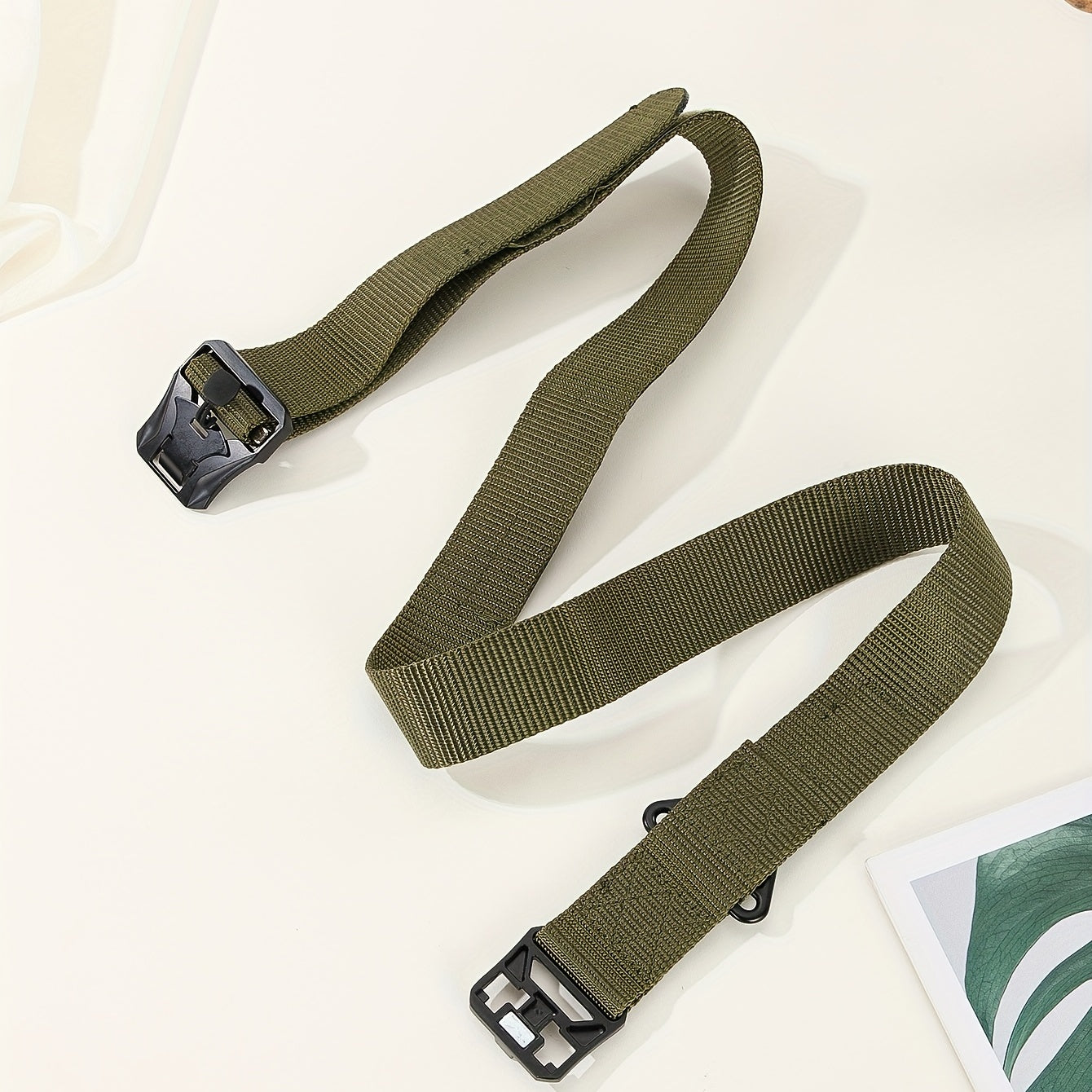 Tactical Belt Retractable Quick Release Plastic Buckle Braided Canvas Belts