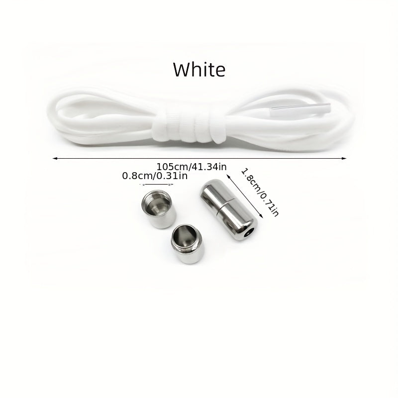 Elastic Stretch Lazy Shoelaces Alloy Metal Capsule Tie Shoe Buckles