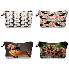 Sausage Dog Print Cosmetic Bag Pencil Bag