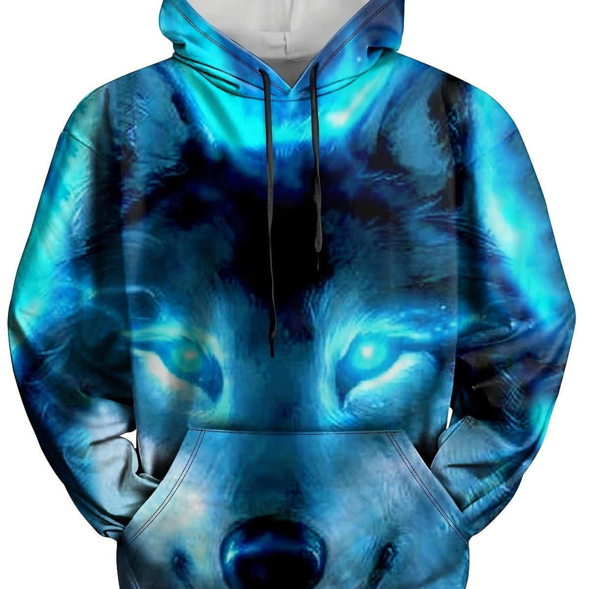 Wolves 3D Print Hoodie Men Comfy Loose Pullover Autumn Winter