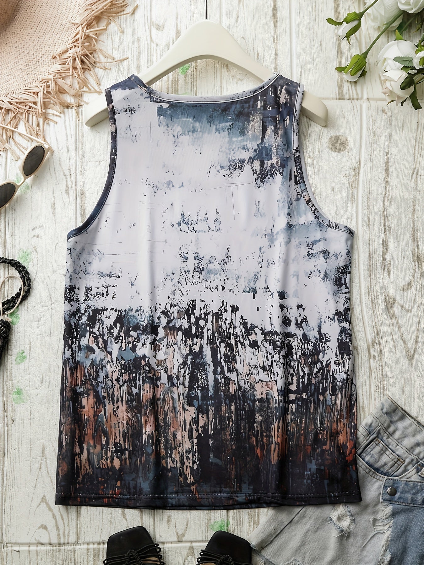  Tie Dye Tank Top - Women's Round Neck Medium Stretch Tank