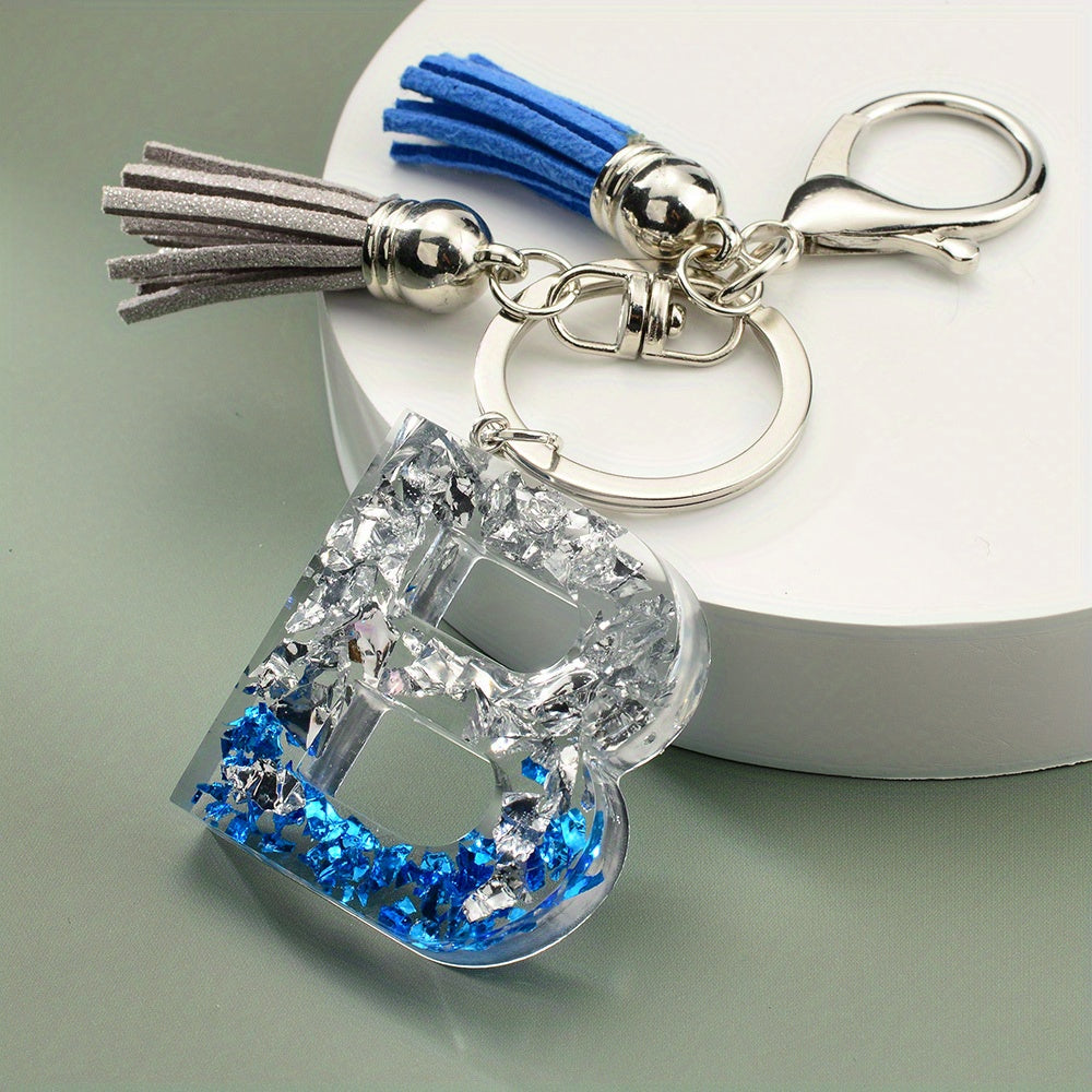Initial Letter Keychain Resin English Letter Shape Keychain Pendant