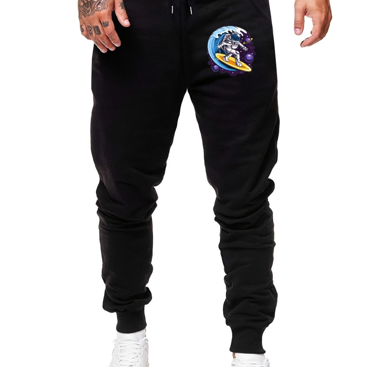 Space Surfer Comfy Drawstring Joggers Men's Casual Breathable Pants