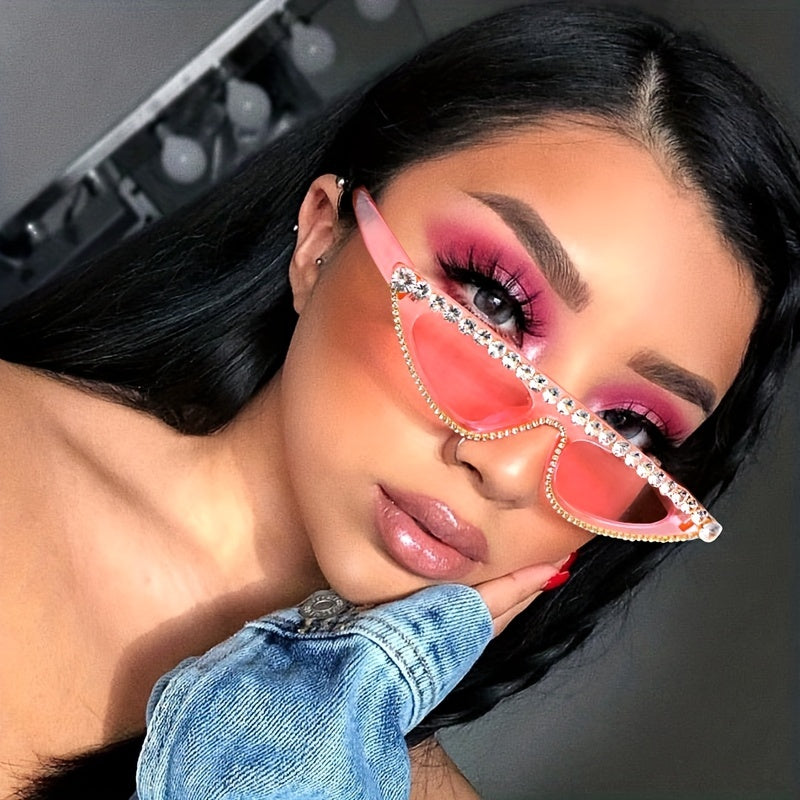 Rhinestone Cat Eye Sunglasses Women UV400