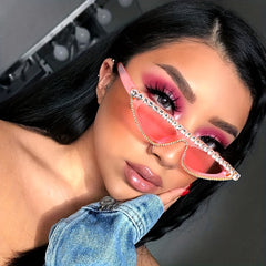 Rhinestone Cat Eye Sunglasses Women UV400