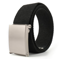 Canvas Leather Belt with Metal Buckle for Men