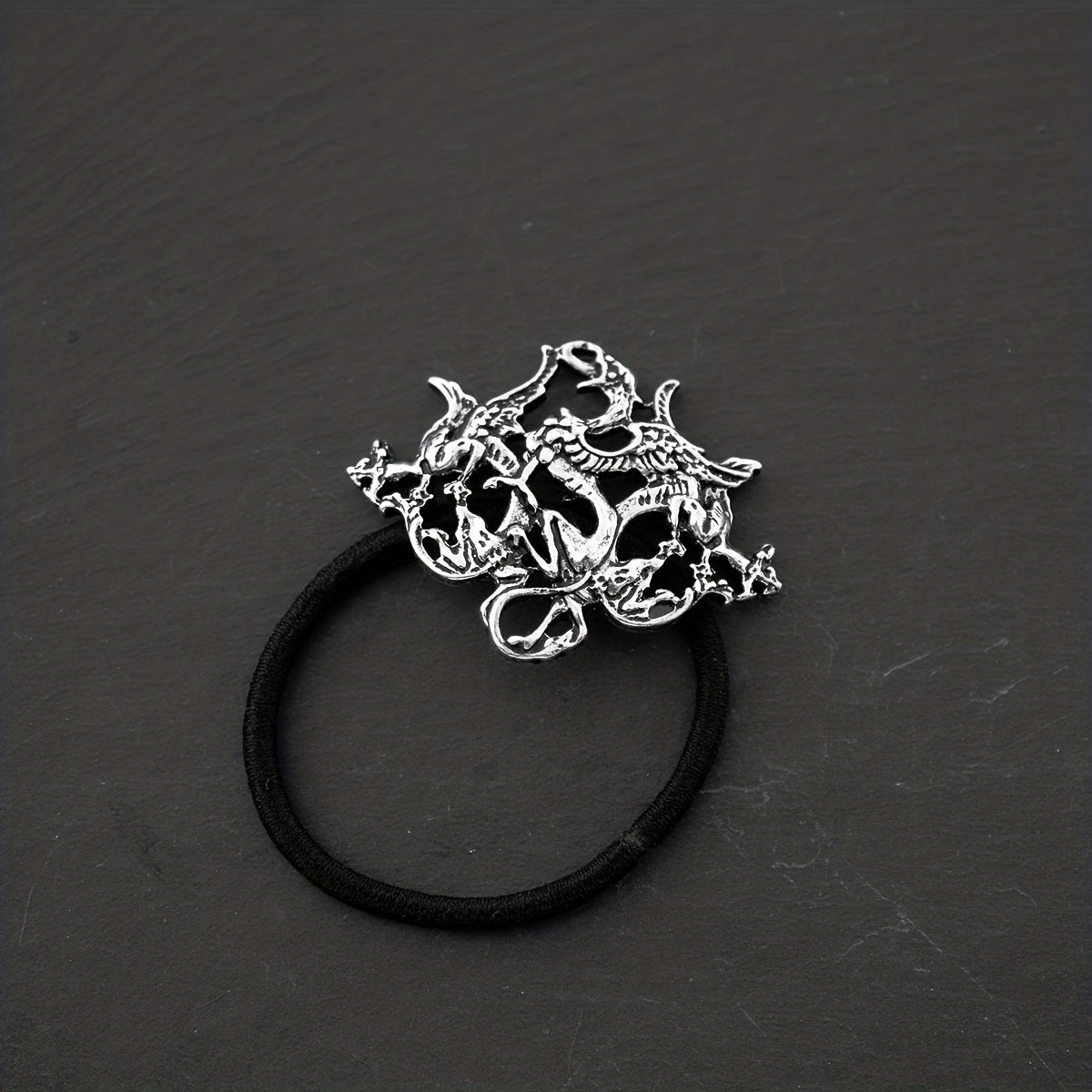 Ancient Alloy Hair Tie Dragon Decor Hair Ring Elastic Ponytail Holder