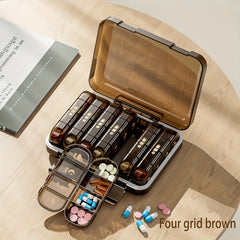 Portable Weekly Pill Organizer with Morning Afternoon Evening Compartments